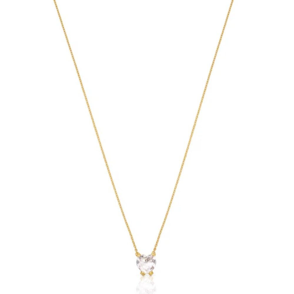Tous Short Bear and Rock Crystal Quartz Necklace Color Pills